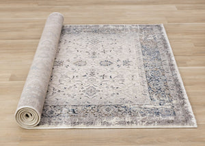 HomeRoots 5' Cream Blue and Gray Medallion Area Rug - Stylish, Durable, Stain Resistant for Any Space 8' X 11' 660266