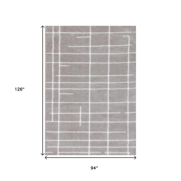 HomeRoots 5' Gray and White Striped Area Rug - Soft, Durable, and Stylish for High-Traffic Spaces in Your Home 8' X 11' 660268