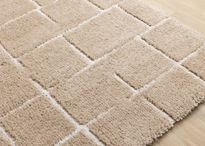 HomeRoots 5' Gray and Taupe Geometric Area Rug - Modern, Soft, and Durable Design for Any Living Space 5' X 8' 660269