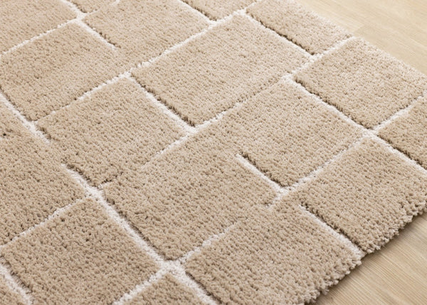 HomeRoots 5' Gray and Taupe Geometric Area Rug - Modern, Soft, and Durable Design for Any Living Space 5' X 8' 660269
