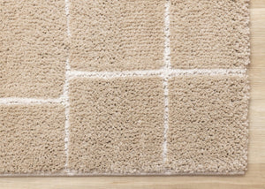 HomeRoots 5' Gray and Taupe Geometric Area Rug - Modern, Soft, and Durable Design for Any Living Space 5' X 8' 660269