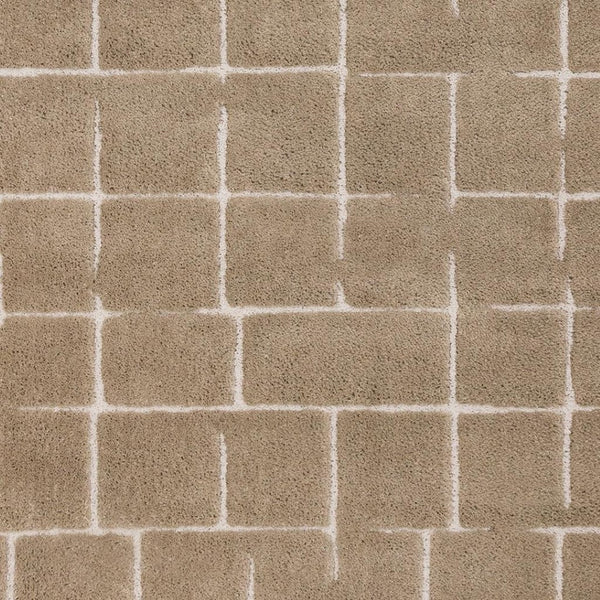 HomeRoots 5' Gray and Taupe Geometric Area Rug - Modern, Soft, and Durable Design for Any Living Space 8' X 11' 660270
