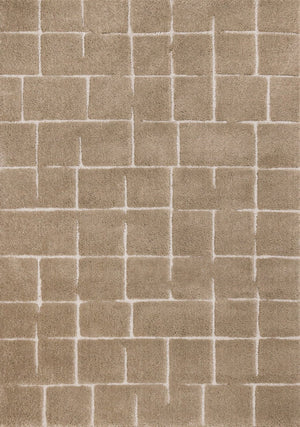 HomeRoots 5' Gray and Taupe Geometric Area Rug - Modern, Soft, and Durable Design for Any Living Space 8' X 11' 660270