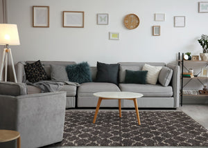 HomeRoots 5' Gray and Cream Ogee Area Rug – Stylish, Durable, Stain-Resistant, Perfect for Modern Living Spaces 8' X 11' 660272