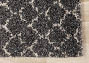 HomeRoots 5' Gray and Cream Ogee Area Rug – Stylish, Durable, Stain-Resistant, Perfect for Modern Living Spaces 8' X 11' 660272