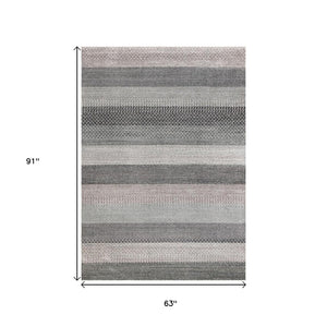 HomeRoots 5' Gray and Taupe Geometric Area Rug - Modern, Durable, and Stain-Resistant for Stylish Living Spaces 5' X 8' 660273