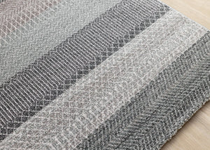 HomeRoots 5' Gray and Taupe Geometric Area Rug - Modern, Durable, and Stain-Resistant for Stylish Living Spaces 5' X 8' 660273