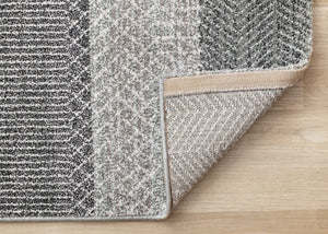 HomeRoots 5' Gray and Taupe Geometric Area Rug - Modern, Durable, and Stain-Resistant for Stylish Living Spaces 5' X 8' 660273
