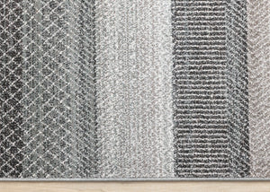 HomeRoots 5' Gray and Taupe Geometric Area Rug - Modern, Durable, and Stain-Resistant for Stylish Living Spaces 5' X 8' 660273