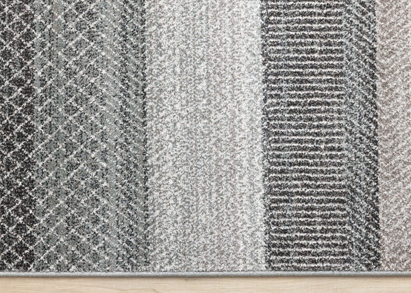 HomeRoots 5' Gray and Taupe Geometric Area Rug - Modern, Durable, and Stain-Resistant for Stylish Living Spaces 5' X 8' 660273