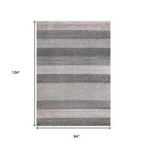 HomeRoots 5' Gray and Taupe Geometric Area Rug - Modern, Durable, and Stain-Resistant for Stylish Living Spaces 8' X 11' 660274