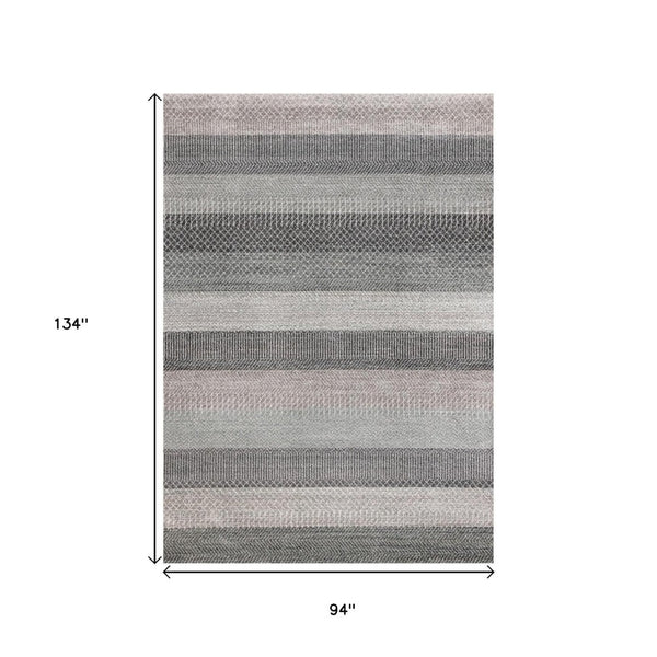 HomeRoots 5' Gray and Taupe Geometric Area Rug - Modern, Durable, and Stain-Resistant for Stylish Living Spaces 8' X 11' 660274