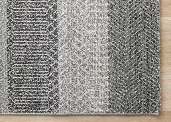 HomeRoots 5' Gray and Taupe Geometric Area Rug - Modern, Durable, and Stain-Resistant for Stylish Living Spaces 8' X 11' 660274