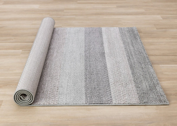 HomeRoots 5' Gray and Taupe Geometric Area Rug - Modern, Durable, and Stain-Resistant for Stylish Living Spaces 8' X 11' 660274