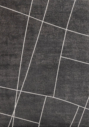 HomeRoots 5' Gray and White Abstract Area Rug - Soft, Stain-Resistant Design for Modern Living Spaces 5' X 8' 660275