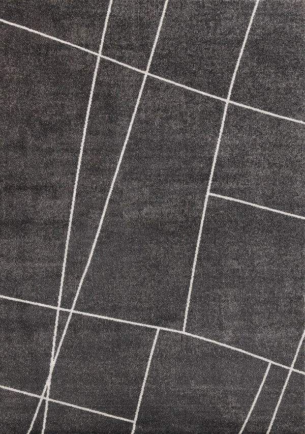 HomeRoots 5' Gray and White Abstract Area Rug - Soft, Stain-Resistant Design for Modern Living Spaces 5' X 8' 660275