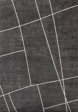 HomeRoots 5' Gray and White Abstract Area Rug - Soft, Stain-Resistant Design for Modern Living Spaces 5' X 8' 660275