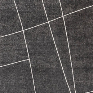HomeRoots 5' Gray and White Abstract Area Rug - Soft, Stain-Resistant Design for Modern Living Spaces 8' X 11' 660276
