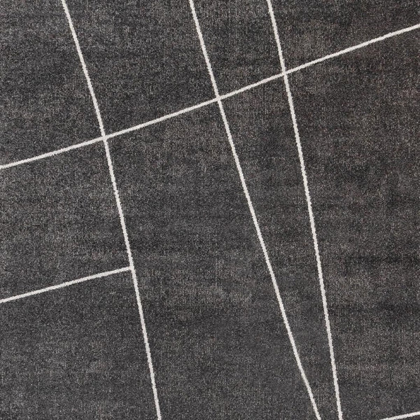 HomeRoots 5' Gray and White Abstract Area Rug - Soft, Stain-Resistant Design for Modern Living Spaces 8' X 11' 660276