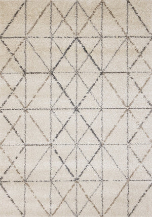 HomeRoots 5' Cream and Gray Tribal Area Rug – Soft, Durable Design for Modern Living Spaces and Families 5' X 8' 660277