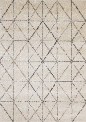 HomeRoots 5' Cream and Gray Tribal Area Rug – Soft, Durable Design for Modern Living Spaces and Families 8' X 11' 660278