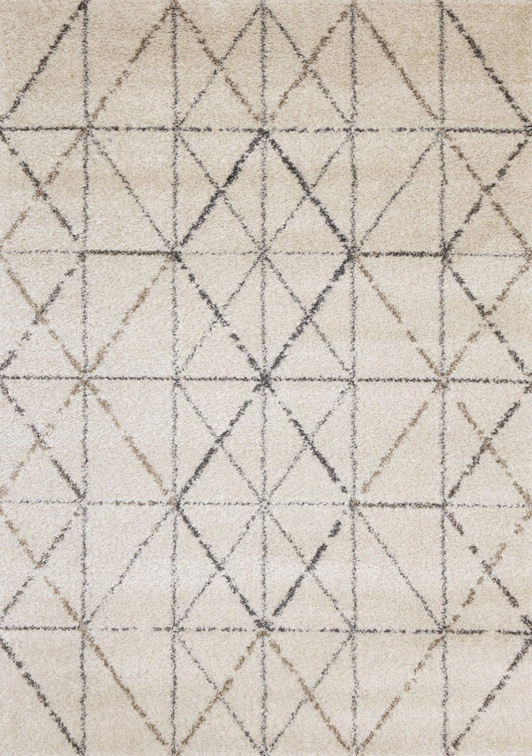 HomeRoots 5' Cream and Gray Tribal Area Rug – Soft, Durable Design for Modern Living Spaces and Families 8' X 11' 660278