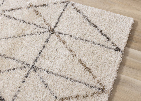 HomeRoots 5' Cream and Gray Tribal Area Rug – Soft, Durable Design for Modern Living Spaces and Families 8' X 11' 660278