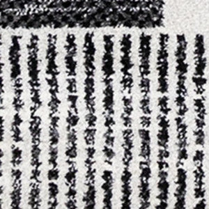 HomeRoots 5' Striped Area Rug in White and Gray - Stylish, Durable, Stain-Resistant Design for Any Room 5' X 8' 660281