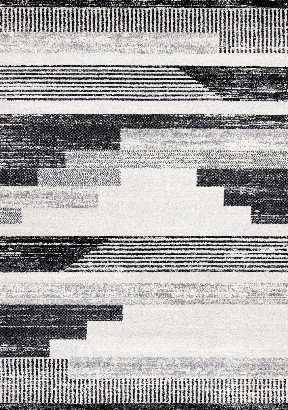 HomeRoots 5' Striped Area Rug in White and Gray - Stylish, Durable, Stain-Resistant Design for Any Room 8' X 11' 660282