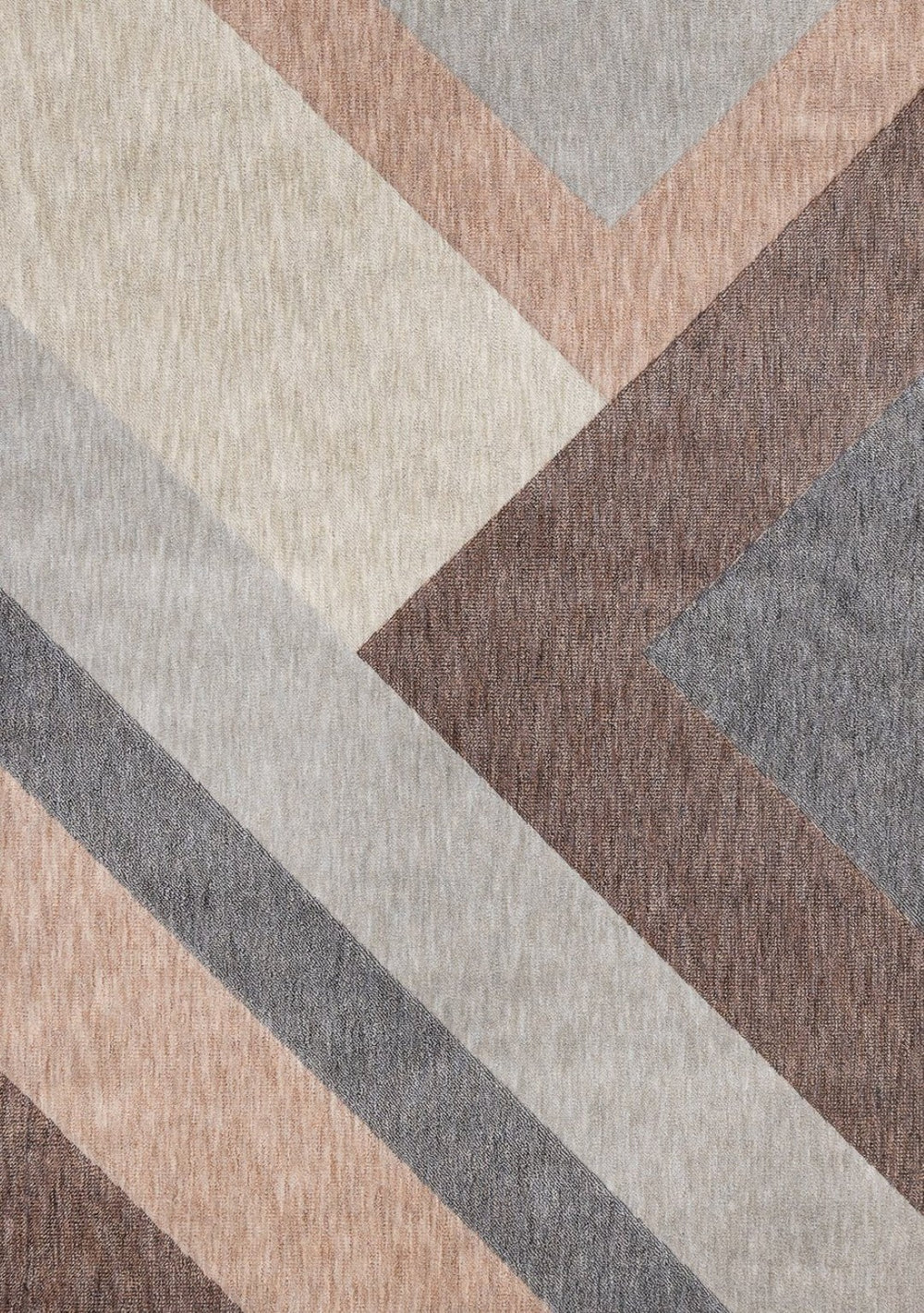 HomeRoots 5' Modern Geometric Area Rug in Gray, Brown, and Beige - Durable, Stain-Resistant, Stylish Design 5' X 8' 660286