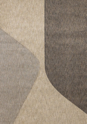 HomeRoots 5' Modern Geometric Area Rug in Beige, Gray, and Brown - Stylish, Durable, and Easy Care for Homes 8' X 11' 660289