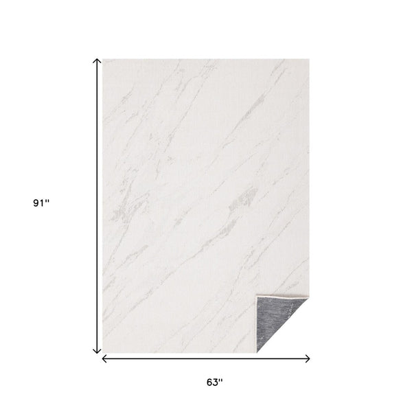 HomeRoots 5' Stylish Cream and Gray Abstract Area Rug - Perfect for Modern Living Spaces and Easy Care 5' X 8' 660290