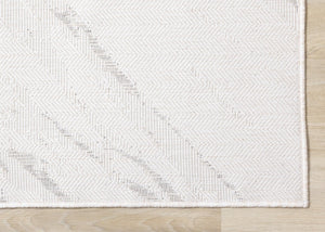 HomeRoots 5' Stylish Cream and Gray Abstract Area Rug - Perfect for Modern Living Spaces and Easy Care 8' X 11' 660291