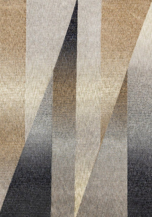 HomeRoots 5' Stylish Gray Brown and Beige Geometric Area Rug - Durable, Stain-Resistant, Easy-Care Design 8' X 11' 660293