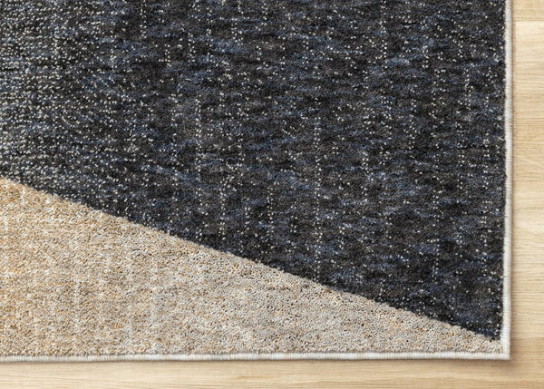 HomeRoots 5' Stylish Gray Brown and Beige Geometric Area Rug - Durable, Stain-Resistant, Easy-Care Design 8' X 11' 660293