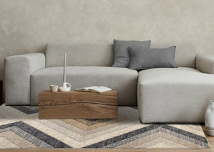 HomeRoots 5' Modern Gray Beige Black Geometric Area Rug for Stylish Living Spaces - Durable & Stain-Resistant 5' X 8' 660294