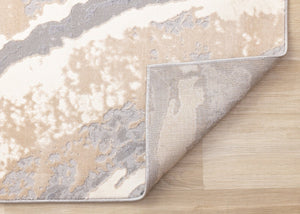 HomeRoots 5' Stylish Taupe Gray and Ivory Abstract Area Rug for Modern Homes - Durable, Stain-Resistant Design 5' X 8' 660296