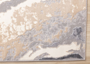 HomeRoots 5' Stylish Taupe Gray and Ivory Abstract Area Rug for Modern Homes - Durable, Stain-Resistant Design 8' X 11' 660297