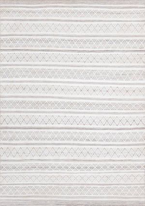 HomeRoots 5' Hand-Woven Cream Gray and Brown Geometric Area Rug for Modern Spaces - Durable & Elegant Design 5' X 8' 660298