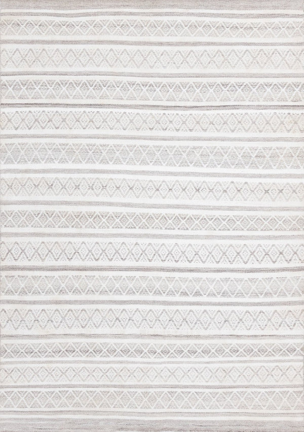 HomeRoots 5' Hand-Woven Cream Gray and Brown Geometric Area Rug for Modern Spaces - Durable & Elegant Design 8' X 11' 660299