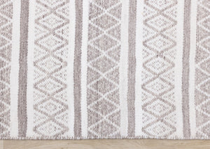HomeRoots 5' Hand-Woven Cream Gray and Brown Geometric Area Rug for Modern Spaces - Durable & Elegant Design 8' X 11' 660299