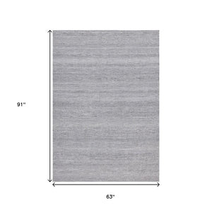 HomeRoots 5' Cream and Gray Abstract Hand-Woven Area Rug for Modern Elegance in Living Spaces and Homes 5' X 8' 660300