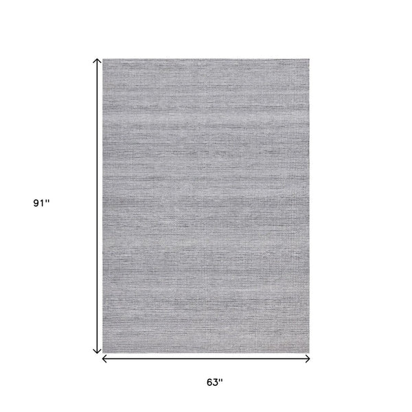 HomeRoots 5' Cream and Gray Abstract Hand-Woven Area Rug for Modern Elegance in Living Spaces and Homes 5' X 8' 660300