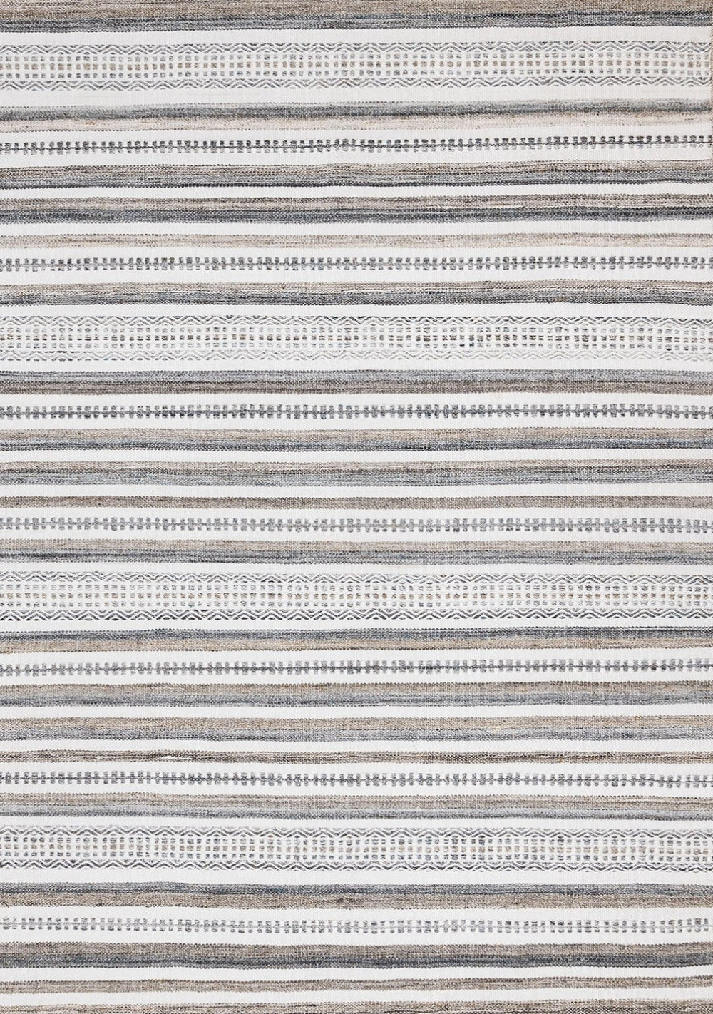 HomeRoots 5' Hand-Woven Cream Beige and Gray Striped Area Rug - Stylish, Durable, and Perfect for Any Room 5' X 8' 660302
