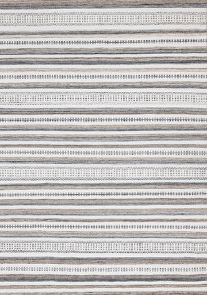 HomeRoots 5' Hand-Woven Cream Beige and Gray Striped Area Rug - Stylish, Durable, and Perfect for Any Room 8' X 11' 660303