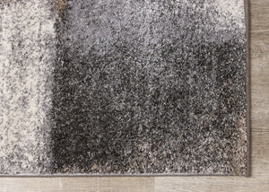 HomeRoots 4' Modern Abstract Area Rug in Gray, Brown, and Ivory - Soft, Durable, and Ideal for High-Traffic Spaces 5' X 8' 660305
