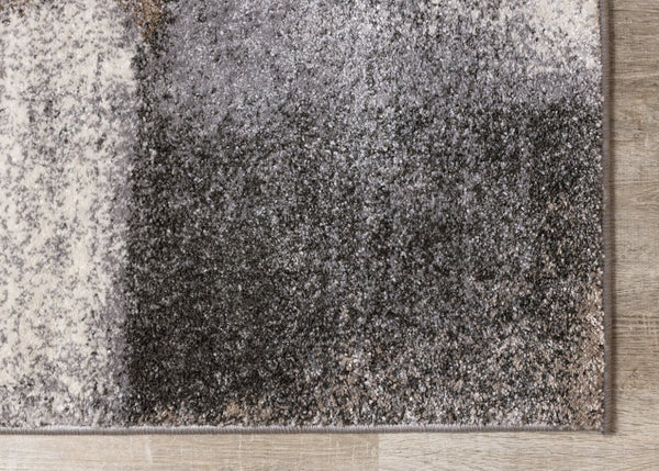 HomeRoots 4' Modern Abstract Area Rug in Gray, Brown, and Ivory - Soft, Durable, and Ideal for High-Traffic Spaces 8' X 11' 660307