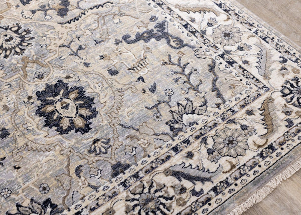 HomeRoots 5' Medallion Area Rug in Beige, Gray & Black - Durable, Stain-Resistant Design for Modern Spaces 8' X 10' 660315