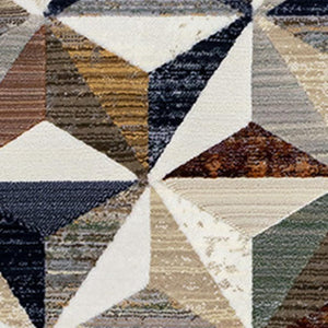 HomeRoots 5' Contemporary Cream, Gray & Brown Geometric Area Rug – Stylish, Durable & Stain-Resistant Design 5' X 8' 660317