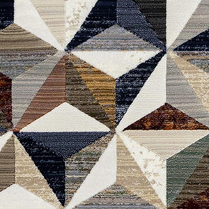 HomeRoots 5' Contemporary Cream, Gray & Brown Geometric Area Rug – Stylish, Durable & Stain-Resistant Design 5' X 8' 660317